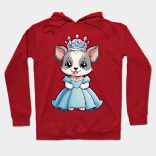 Cute Cartoon Puppy in Blue Dress and Pink Shoes Hoodie
